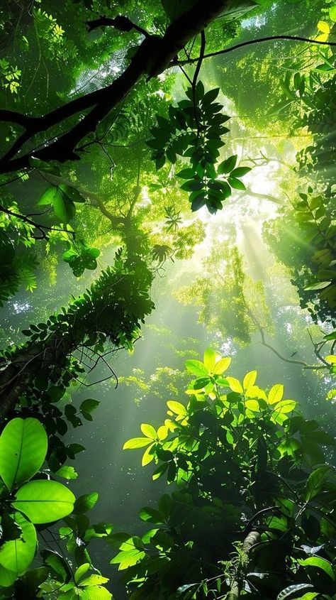 "Forest #SunbeamsGlowing: Verdant foliage bathed in golden sunlight that filters beautifully through the dense tree canopy above. #ForestPhotography #NatureSunlight #VerdantFoliage #GoldenLight #TreeCanopy #AIArtwork #AIgenerated #StockPhotos ⬇️ Download and 📝 Prompt 👉 https://stockcake.com/i/forest-sunbeams-glowing_556835_98419" Sunlit Forest, Forest Morning, Morning Nature, Forest Scenery, Dreamy Artwork, Forest Background, Tree Canopy, Fantasy Forest, Forest Photography