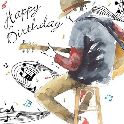 Twizler Carte d’anniversaire pour lui avec feuille d'argent, effet aquarelle unique - Musique et guitare - Carte d'anniversaire pour homme: Amazon.fr: Fournitures de bureau Happy Birthday Male Friend, Happy Birthday Male, Happy Birthday Guitar, Birthday Images For Men, Birthday Male, Happy Birthday Music, Happy Birthday Man, Mens Birthday, Birthday Cards For Son