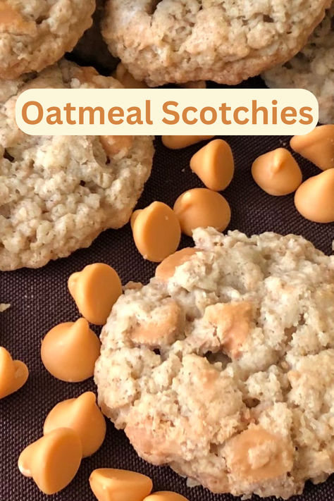 Rich butterscotch chips take oatmeal cookies to a whole new level, making them the ultimate treat. These cookies are the secret weapon for making school lunches extra special! Plus, should you buy store-brand butterscotch chips? Find out here. Oatmeal Cookies With Butterscotch Chips, Oatmeal Butterscotch Cookies Chewy, Oatmeal Butterscotch Chip Cookies, Oatmeal Scotchies Cookies, Butterscotch Oatmeal Cookies, Oatmeal Butterscotch, Candy Cookies Recipes, Butterscotch Chip Cookies, Oatmeal Scotchies