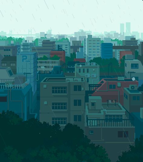 in the tokyo | 1041uuu on Patreon Pixel City, Pixel Life, Pixel Art Landscape, Lo-fi Aesthetic, Pixel Art Background, App Instagram, Pixel Animation, Arte 8 Bits, 8bit Art