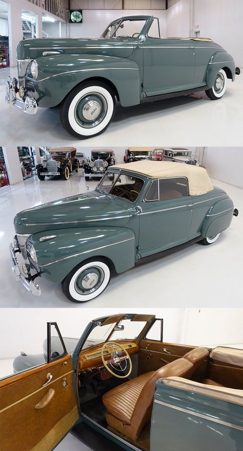 Retro Cars Vintage, 1940 Cars, 1940s Cars, 40s Cars, Ford Convertible, Carros Vintage, Old American Cars, Chrysler Cars, Ford Car