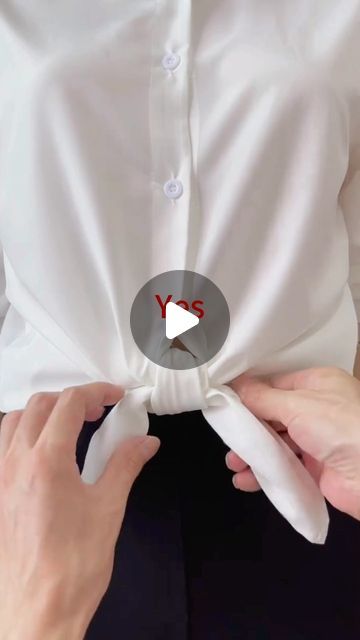 How To Tie A Pretty Knot, Tying A Bow On A Shirt, How To Tie A Bow On A Shirt, Perfect Bow, Hacks Clothes, Fashion Hacks, Fashion Hacks Clothes, Clothing Hacks, On Instagram