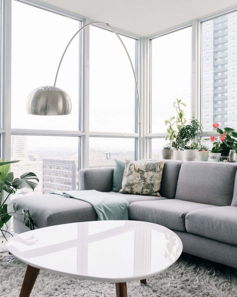 Living Room Decor High Rise, High Rise Living Room Interior Design, High Rise Apartment Toronto, High Rise Condo Decor, High Rise Decor, High Rise Studio Apartment, Small High Rise Apartment Decor, Toronto Condo Aesthetic, High Rise Apartment Living Room