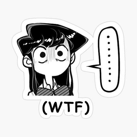 #komisan #sticker #manga #wtf #silence #redbubble #komi #meme #chibi Cute Stickers To Print, Anime Stickers Manga, Manga Stickers, Manga Meme, Funny Manga, Chibi Manga, Famous Anime, Komi-san Wa Komyushou Desu, Anime Sticker