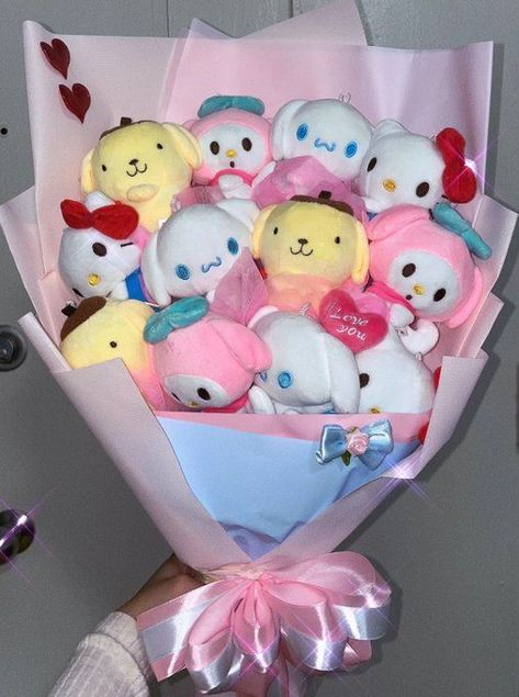 Sanrio Bouquet, Hello Kitty Aesthetic, Hello Kitty Pictures, Hello Kitty Items, Hello Kitty Collection, Birthday Wishlist, Hello Kitty Wallpaper, Sanrio Characters, Pretty Flowers