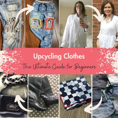 Upcycle Old Clothes Diy, Make New Clothes From Old Clothes, Reconstructed Clothing Diy, Beginner Upcycle Clothes, Refurbished Clothes Diy Upcycle, Diy Clothing Upcycle Ideas, Upcycle Clothes Diy Refashioning Ideas, Upcycle Clothes Diy Easy, Old Clothes Into New Clothes