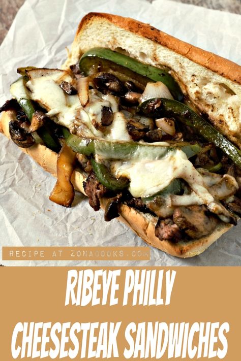 Cheese Steak Sandwich Recipe, Philly Cheesesteak Sandwiches, Cheesesteak Sandwiches, Philly Cheese Steak Sandwich, Steak Sandwich Recipes, Crusty Rolls, Philly Cheese Steak Recipe, Ribeye Steak Recipes, Cheesesteak Recipe