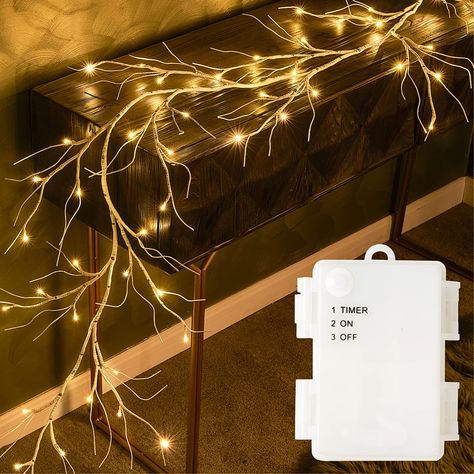 PRICES MAY VARY. 🎄 Timer Fuction: Battery operated and with a built-in auto-timer, this garland lights up at the same time every day, runs for 6 hours and then turns off automatically for 18 hours. 🎄 48 LED 6FT Vine Lights: 48 LED fairy lights decorated on the end of branches,creating a cozy and soft glow,These lights have 30,000 hours lifespan, and bulbs are non-replaceable. 🎄 Rustic Garland Lights: Invisible wire well hidden inside of the twig garland, elaborately crafted with delicate birc Vine Lights, Winter Kitchen Decor, Twig Garland, Rustic Garland, Garland Lights, Lighted Branches, Christmas Fireplace Decor, Eid Al-adha, Unique Christmas Decorations