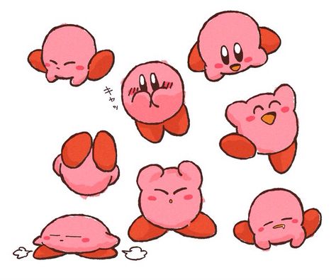 Kirby Reference, Kirby Sitting, Kirby Stickers, Kirby Drawing, Kirby Character, Art Sketches Doodles, Cute Doodles Drawings, Art Prompts, Pencil Art Drawings