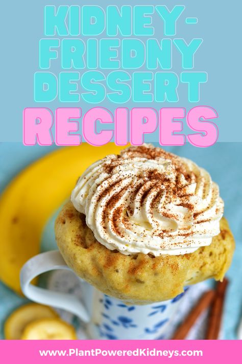 Renal Diet Desserts, Kidney Friendly Desserts, Kidney Foods, Renal Friendly Recipes, Davita Recipes, Renal Recipes, Ckd Recipes, Kidney Diet Recipes, Kidney Friendly Recipes Renal Diet