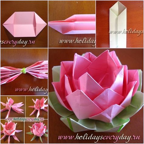 How to DIY Origami Paper Lotus Flower | www.FabArtDIY.com LIKE Us on Facebook ==> https://www.facebook.com/FabArtDIY Wedding Origami, Origami Stella, Origami Lotus, Origami Lotus Flower, Paper Lotus, Diy Fleur, Tutorial Origami, Origami Wedding, Origami Decoration