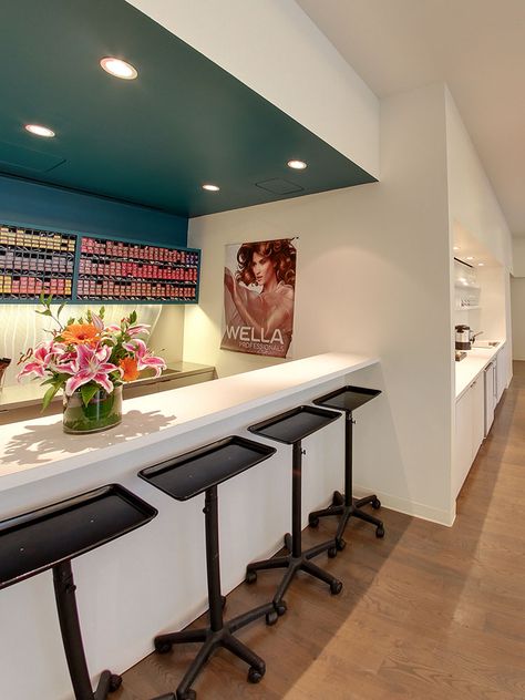 Colour Bar Hair Salon Ideas, Salon Colour Bar, Hair Color Dispensary Salon Ideas, Color Bar Salon, Color Bar Ideas, Hair Color Bar, Colour Bar Hair Salon, Salon Color Bar Ideas, Color Bar Salon Ideas