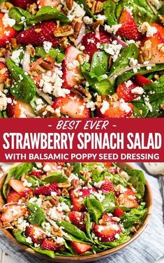 Salad Taco, Salad Macaroni, Strawberry Spinach Salad, Poppyseed Dressing, Resep Salad, Poppy Seed Dressing, Strawberry Spinach, Spinach Strawberry Salad, Best Salad Recipes