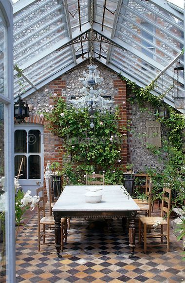 Home Decor Ideas #decor #diy                                                                                                                                                                                 More Conservatory Extension, Veranda Design, Tank Pool, Stock Tank, Celebrity Houses, Outdoor Rooms, Winter Garden, Garden Room, Better Homes And Gardens