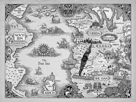 Grishaverse Map, King Of Scars, Shadow Bone, Hole In The Sky, Ya Fantasy Books, Bone Books, Book Cover Artwork, Black Dagger Brotherhood, The Darkling