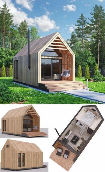 Cabins Plans, Eco House Plans, Blueprint Construction, Sala Yoga, Shed Tiny Home, Mini Cabin, Cabin Diy, Tiny House Exterior, Prefab Cabins