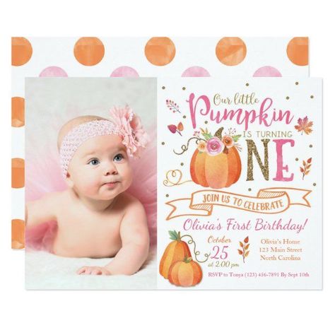 Fall Pumpkin Autumn First Birthday Invitation Autumn First Birthday, Pumpkin 1st Birthdays, Pumpkin Invitation, Pumpkin First Birthday, Autumn Invitations, Pumpkin Birthday, Pumpkin Autumn, Diy Event, Fall Birthday