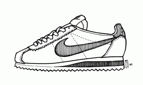 Nike Cortez Forrest Gump, Nike Drawing, Forrest Gump Costume, Cortez Shoes, Sneakers Drawing, Tattoo Lettering Design, Chicano Drawings, Joker Art, Sneaker Art