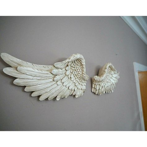 This product is really unique and would make a perfect addition to your home. It has small flecks and hints of green and bronze colors throughout with a shabby antiqued distressed finish which really makes these look like beautiful vintage pieces. The large wings have two hanging brackets fixed on the back which allows them to be wall-mounted, the small wings have one hanging bracket. Size: 20cm H x 41cm W x 6cm D, Finish: White Small Angel Wings, Angel Wings Decor, Angel Wings Wall Art, Angel Wings Wall Decor, Angel Wing Ornaments, Feather Angel Wings, Angel Wings Wall, Wing Wall, White Angel Wings