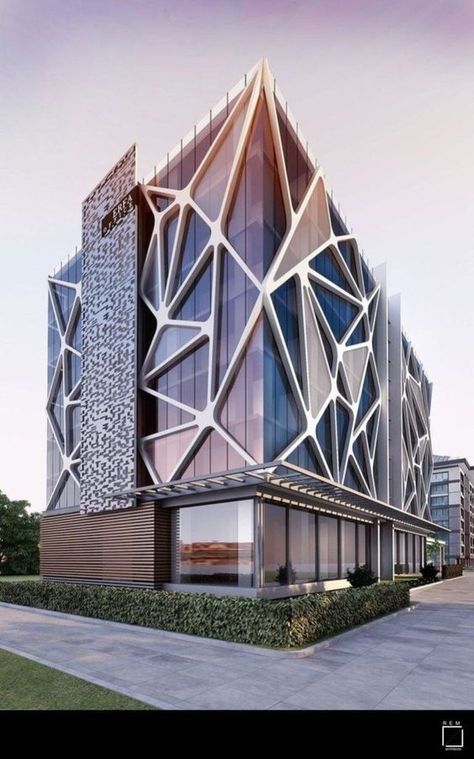 3ds Max Architecture, Office Building Facade, Modern Facade Design, Architecture Origami, Photography Buildings, 3ds Max Design, متحف فني, Buildings Art, Architecture Cool