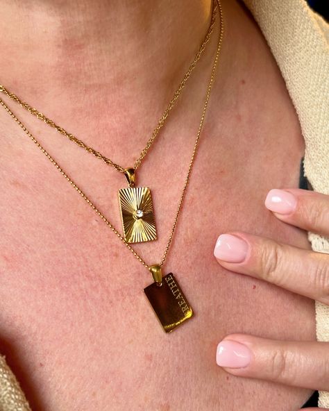 Love these two necklaces stacked together from @hazliiis75 🥰 ✨ @shopablaze jewelry for waterproof, tarnish free jewelry! - - - - - - - #fashion #jewelry #torontojewelry #ablazejewelry #jewelrydesigner #womenowned #goldplated #tarnishfree #jewelryinspo #jewelrygram #style #instajewelry #waterproofjewelry #tarnishfree Necklaces Stacked, Two Necklaces, Waterproof Jewelry, Jewelry Inspo, Free Jewelry, Jewelry Design, Fashion Jewelry, Necklaces, Gold