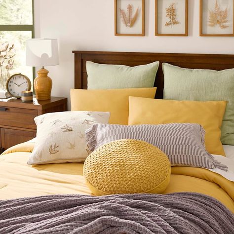 Yellow decorative pillows