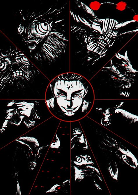 #jujutsukaisen ~Twitter: Crain1art Jjk Ten Shadows, 10 Shadows Technique Jujutsu Kaisen, Ten Shadows Technique, Hobo Symbols, Red Hood Comic, Jjk Oc, Happy Halloween Pictures, Kaiju Design, Cool Symbols