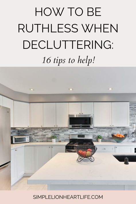 Ready to take back control of your home? This powerful guide will teach you how to be ruthless when decluttering, with 16 expert tips to help you clear the clutter and create a beautifully organized space. Discover the secret to decluttering success today! #declutteringtips Be Ruthless, Start Decluttering, Declutter Kitchen, Organized Lifestyle, Feeling Discouraged, Clutter Free Home, Clearing Clutter, Declutter Your Home, I Wish I Knew