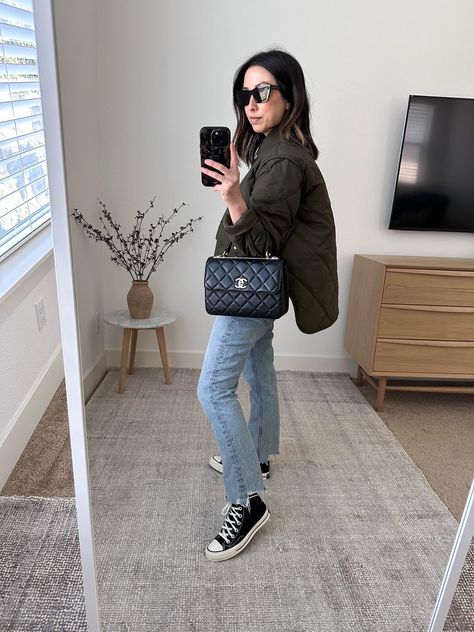 Quilted Jacket curated on LTK Outfit With Sneakers, Quilted Jacket Outfit, Jacket Outfit, Neutral Outfit, Spring Jackets, Adidas Samba, Petite Fashion, Vacation Outfits, Street Style Outfit