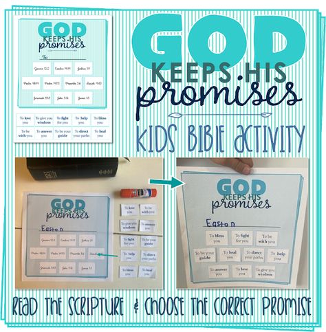 Primary Activity Ideas: God Keeps His Promises - Kids Bible Activity with (optional) Baking - Spiritual and Physical Goal Development God's Promises For Kids, Primary Activity Ideas, Primary Activity Days, God Keeps His Promises, Bible Learning, Primary Activity, Primary Program, Bible Activities For Kids, Primary Activities