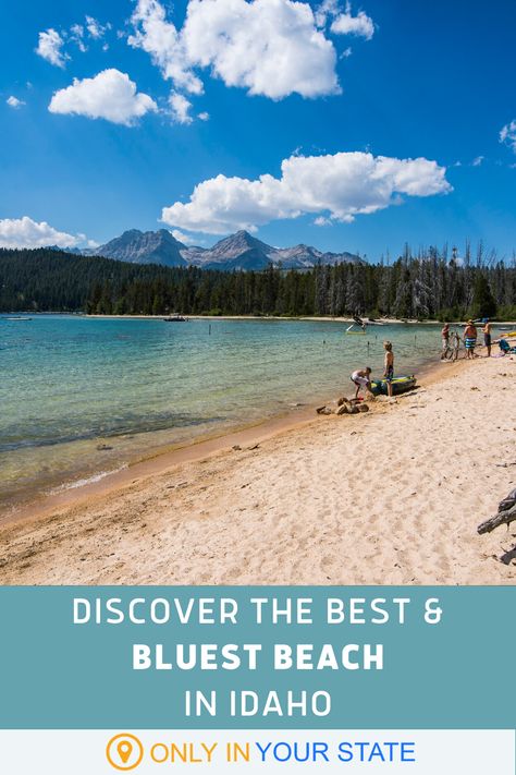 This beautiful lake beach in Idaho is among the best in the state. A summer oasis for nature lovers, visitors can swim, boat, and camp here, or travel to the neighboring lodge for the night. Red Fish Lake Idaho, Idaho Living, Idaho Vacation, Idaho Adventure, Hydroelectric Dam, Lake Photography, Lake Beach, Lake Fishing, Awesome Places