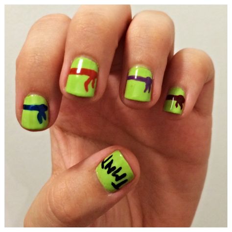 Ninja Turtle Makeup, Ninja Turtles Makeup, Tmnt Nail Designs, Ninja Turtle Nails Designs, Ninja Turtles Nail Art, Ninja Turtles Nails Designs, Teenage Mutant Ninja Turtles Nails, Tmnt Nail Art, Tmnt Nails