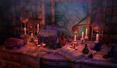 ArtStation - "Alchemist Lab", Eric Michelsen Alchemist Lab, Mad Scientist Lab, Pillars Of Eternity, Labs Art, Pharmacy Design, Medieval World, Ancient Mysteries, Fantasy Places, Season Of The Witch