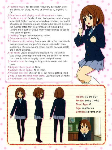 Fuwa Fuwa Time, K-on Icons, Yui Hirasawa, Reading Sheet Music, Slice Of Life Anime, Character Profiles, Drawing Pin, Haruhi Suzumiya, Golden Time