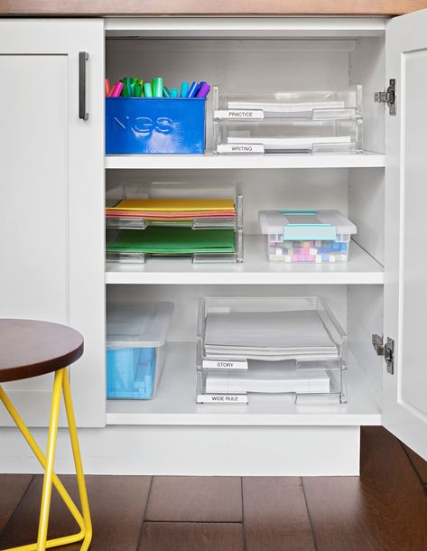 Organizing Schedule, Organization By Room, Home Systems, Colorful Playroom, Messy Crafts, Organizational Ideas, Shelf Dividers, Organization Skills, The Home Edit