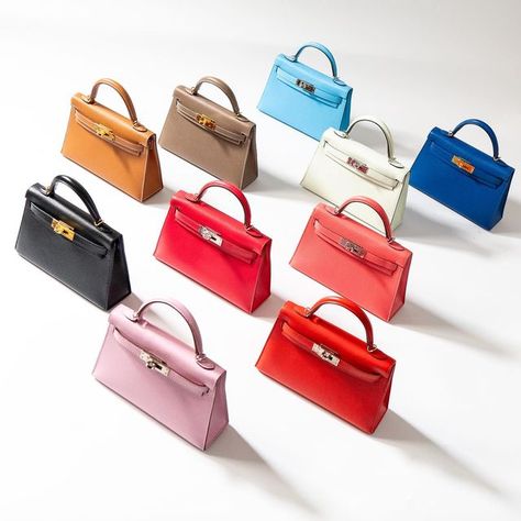 GINZA XIAOMA | Hermès Reseller | Tokyo HK SG on Instagram: "Mini Kelly or Constance? 💞🤔 That’s a hard choice! 😳 All of these colorful angels are irresistible! 💘 Which one would you take home? 🛍️ Featuring: Mini Kelly II Mauve Sylvestre, Epsom PHW Mini Kelly II Etoupe, Epsom GHW Mini Kelly II Rose Azalee, Chevre PHW Mini Kelly II Rouge Tomate, Epsom PHW Brand New Mini Kelly II Vert Fizz, Epsom PHW Brand Nee Mini Kelly II Gold, Epsom GHW Mini Kelly II Celeste, Chevre PHW Mini Kelly II Blue Ro Mauve Sylvestre, Mini Mushroom, Mini Kelly, Hermes Bag, Tokyo, Angel, Brand New, Color, Instagram