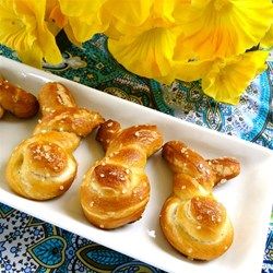 Bunny Pretzels - Allrecipes.com Bunny Pretzels, Homemade Pretzels, Homemade Soft Pretzels, Soft Pretzel, Pretzels Recipe, Soft Pretzels, Most Popular Recipes, Easter Dinner, Vegetarian Cooking