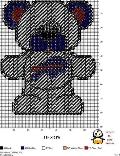 BUFFALO BILLS (b) Nfl Bears, Plastic Canvas Coasters, Plastic Canvas Stitches, Plastic Canvas Ornaments, Cross Stitch Letters, Plastic Canvas Tissue Boxes, Bear Crafts, Plastic Canvas Christmas, Plastic Canvas Patterns Free