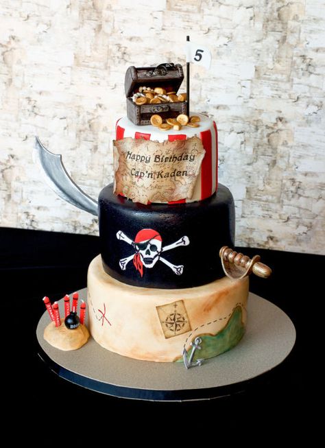 (by RedHeadCakes)                                                       … Pirate Cakes, Pirate Birthday Cake, Pirate Ship Cakes, Pirate Themed Birthday Party, Pirate Themed Birthday, Inside Cake, Pirate Cake, Princess Birthday Cake, Pirate Theme Party