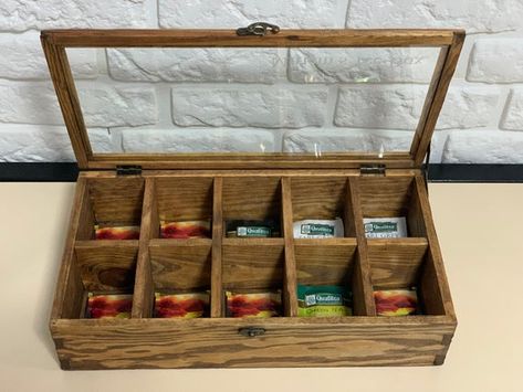 Personalized Tea Box , Wooden Tea Box , Tea Box Organizer , Tea Organizer , Tea Caddy , Tea Gift Box Tea Organizer, Tea Organization, Wooden Tea Box, Teacup Gardens, Wood Watch Box, Tea Chest, Tea Gift Box, Mens Watch Box, Kitchen Organizer