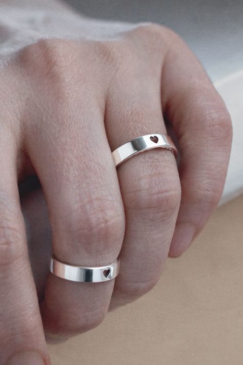 Matching Pinky Rings, Slim Rings, Personalized Promise Rings, Promise Ring For Him, Promise Jewelry, Rings Dainty, Promise Rings For Him, Promise Ring For Her, 3d Printed Jewelry