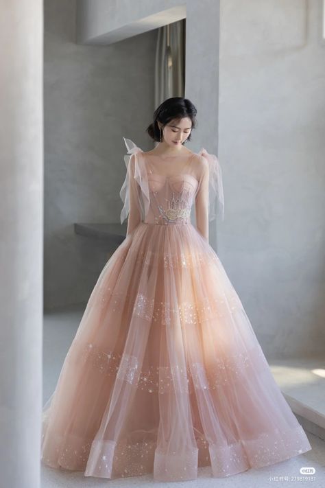 Simple Debut Gowns, Pink Debut Gown, 18th Gown, Debut Gowns 18th, Debut Gowns 18th Elegant, Gown For Debut, Glam Prom Dresses, Asian Prom Dress, Debut Gown