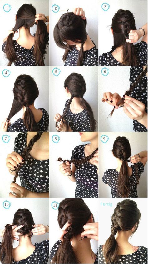 Diy Ponytail, Curly Hair Updo, Step By Step Hairstyles, Cool Braid Hairstyles, Easy Hairstyle, Front Hair Styles, Cool Braids, Natural Hair Styles Easy, Hairstyles Summer