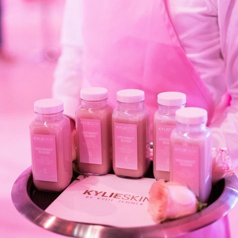 Image may contain: drink Skincare Launch, Business Launch Party, Launch Event Ideas, Kylie Jenner Blonde, Mindy Weiss, Kylie Skin, Skin Care Business, Birthday Goals, Bff Birthday