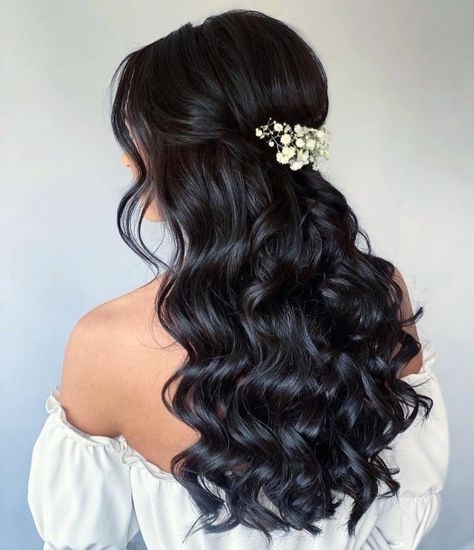 Glossy Waterfall Curls with Bouffant Waterfall Curls, Bridesmaid Ponytail, Large Curls, Aliexpress Hair, Wedding Hairstyles Bridesmaid, Cute Hairstyles For School, Braided Hairdo, Romantic Curls, Barrel Curls