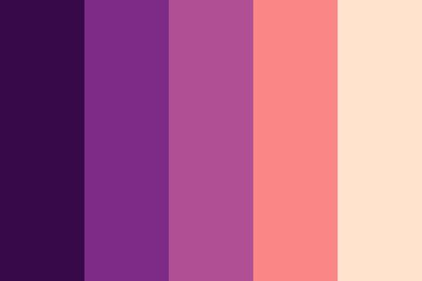 Lovecore Palette, Color Pallets For Art, Lovecore Color Palette, Sweet Color Palette, Pink Color Palettes, Sunset Color Palette, Flat Color Palette, Purple Palette, Orange Color Palettes