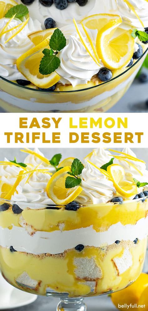 Lemon Curd Pudding, Easter Trifle Desserts, Homemade Angel Food Cake, Lemon Trifle, Trifle Bowl Recipes, Dessert Easter, Trifle Dessert Recipes, Angel Food Cake Desserts, Brunch Easter