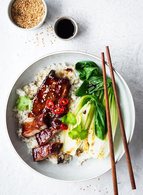 Hoisin Pork with Garlic Pak Choy - Dish Hoisin Pork, Pak Choy, Sticky Pork, Ginger Pork, Spicy Salmon, Slow Cooked Beef, Feel Good Food, Orient Express, Food Magazine