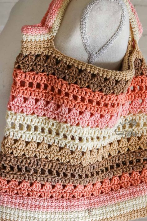 Crochet Market Tote Bag Free Pattern and Video Tutorial - Winding Road Crochet Crochet Cotton Yarn Projects Bags, Large Crochet Bag Pattern Free, Free Market Bag Crochet Pattern, Crocheted Handbags Patterns Free, Free Crochet Video Tutorials, Crochet Purse Ideas, Crochet Market Bag Free Pattern Easy, Crochet Bags Pattern, Crochet Grocery Bag Pattern Free