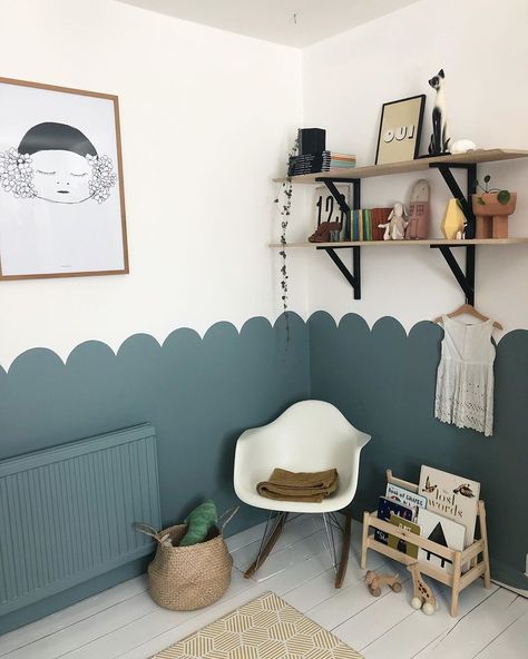 Archie's on Instagram: “R E A D I N G  N O O K So excited to finally be able to show you this finished area of Nola’s room! It’s been much less of a whirlwind…” Floors Ideas, Kids Room Paint, Kids Bedroom Inspiration, Kids Room Inspiration, Nursery Baby Room, Toddler Bedrooms, Scallop Edge, Big Boy Room, Big Girl Rooms